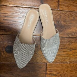 Madden Girl Sparkling Silver Mules